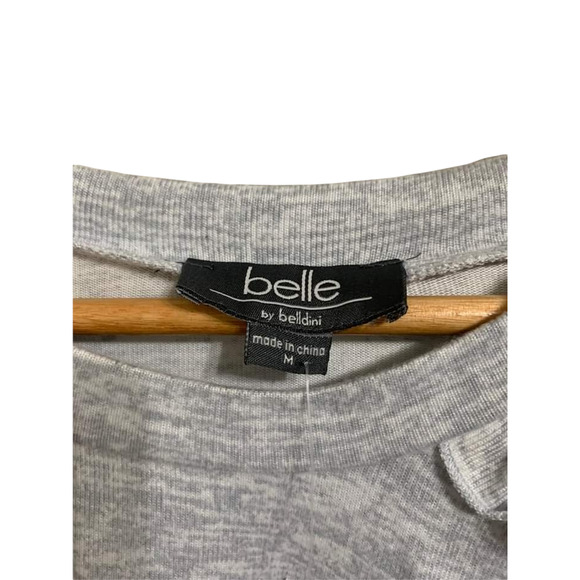 Belle by Belldini Heather Light Grey Ruffle Soft Top Size Medium NWT - Picture 3 of 6